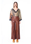 XY BLUSON KIMONO MARANI + XY PANTALONES PECAN CORSELLINI MARRON